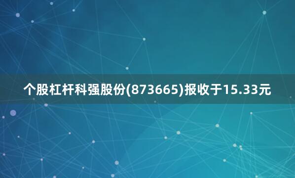 个股杠杆科强股份(873665)报收于15.33元